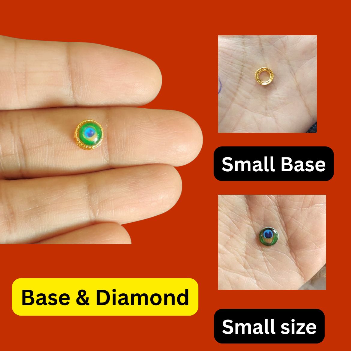 Morpankh Round Small (Base + Diamond) (pack of 50)