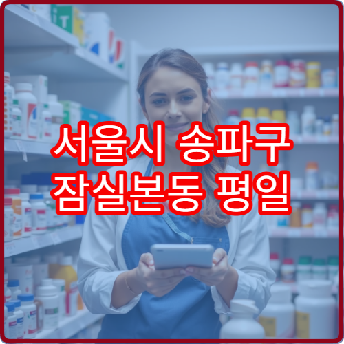 서울시 송파구 잠실본동 평일 야간 약국 퇴근 후 약국 찾는 방법