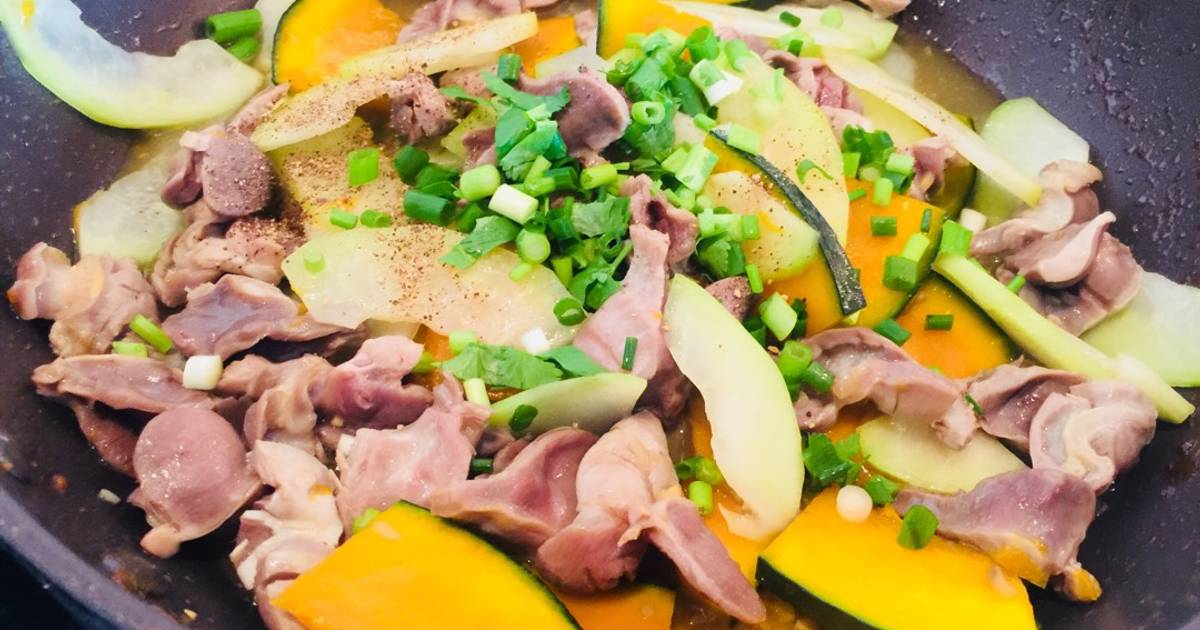 Mề gà Nhật xào đu đủ xanh Việt