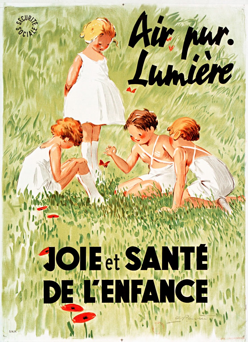 Sécurité Sociale Air pur  Lumière Joie et santé de lenfance 1952