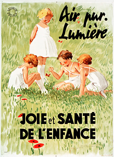 Sécurité Sociale Air pur  Lumière Joie et santé de lenfance 1952