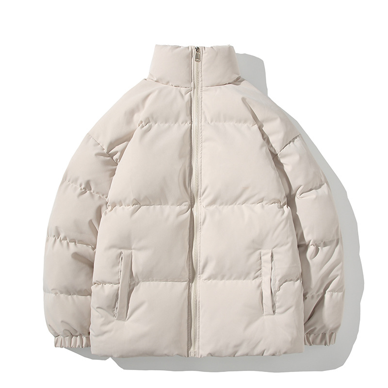 Unisex quilted jacket, lined, stand-up collar, loose fit