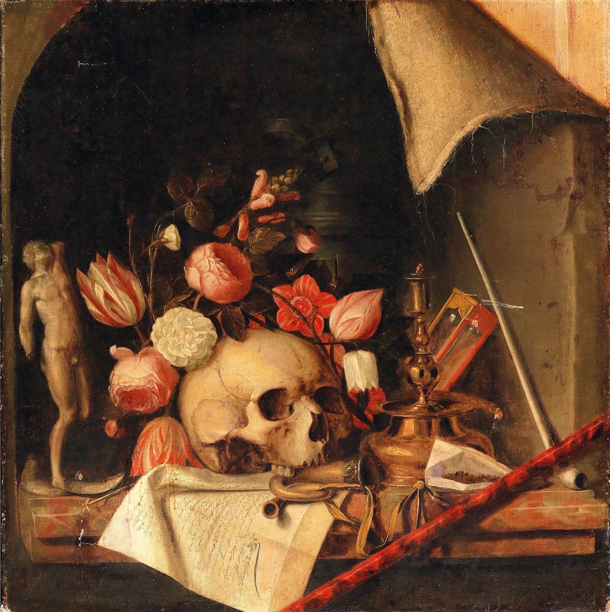A trompe loeil vanitas still life