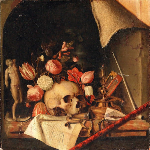 A trompe loeil vanitas still life