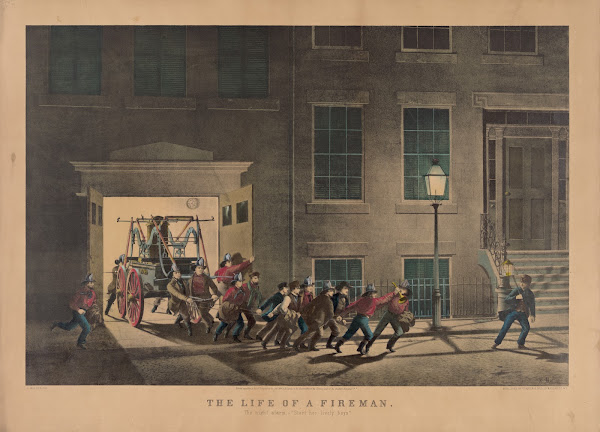 The life of a fireman the night alarmstart her lively boys 1854