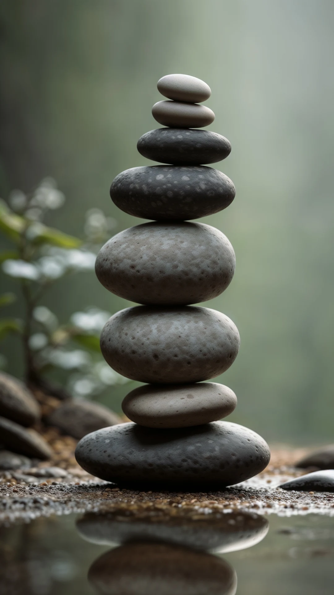 Perfectly Balanced Zen Rock Cairn by Water - Free 4K mobile Wallpaper