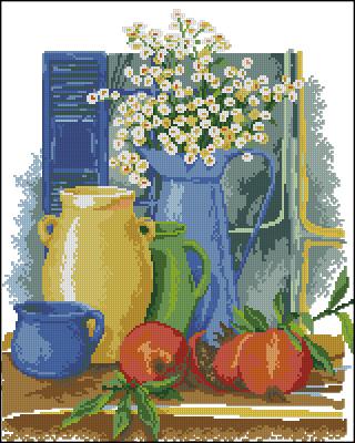 CMP 200049 Still Life With Chamomiles And Cups