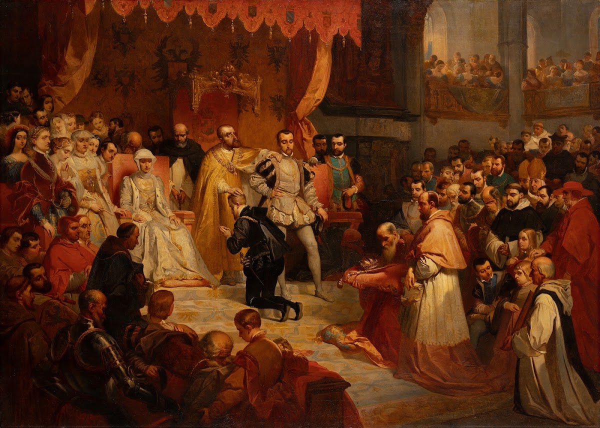 The abdication of Emperor Charles V in favor of his son Philip II  At Brussels 2
