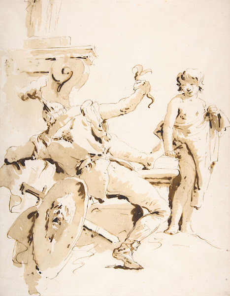 Scherzo di Fantasia Seated Warrior Holding a Serpent and Standing Youth 16961770