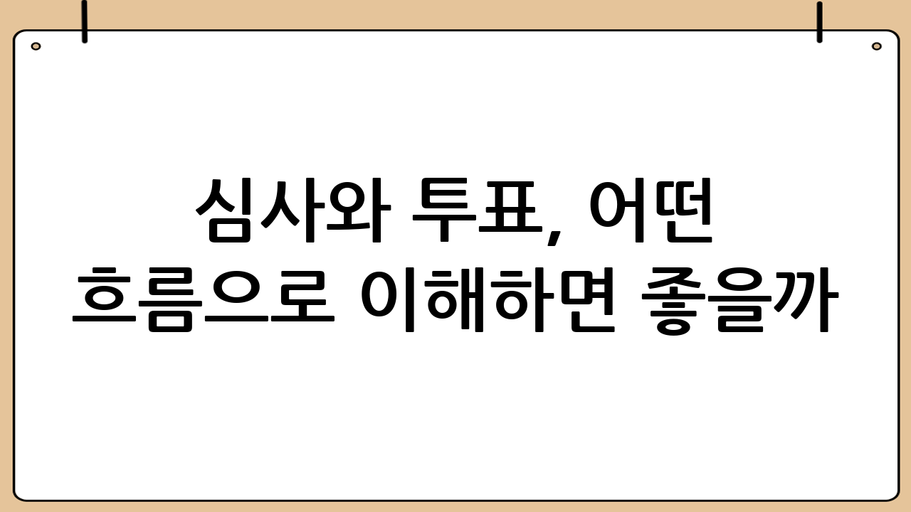 심사와 투표, 어떤 흐름으로 이해하면 좋을까?