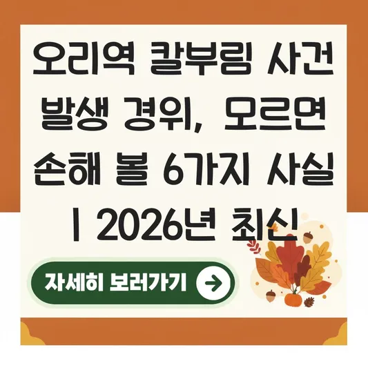 오리역 칼부림 사건 발생 경위