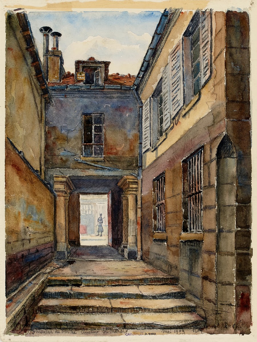 Porche et passage intérieur de lentrée du cimetière de Saint Médard 41 rue Daube