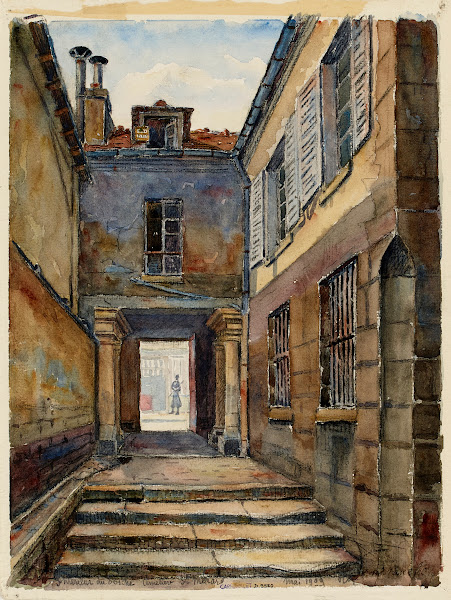 Porche et passage intérieur de lentrée du cimetière de Saint Médard 41 rue Daube
