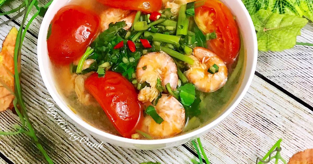 Canh Chua Rau Muống Nấu Tôm Thẻ