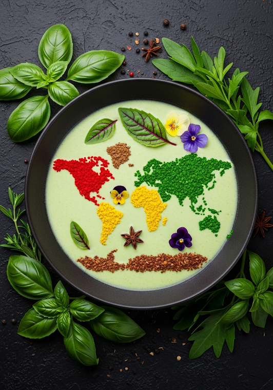 Artistic Culinary World Map Soup