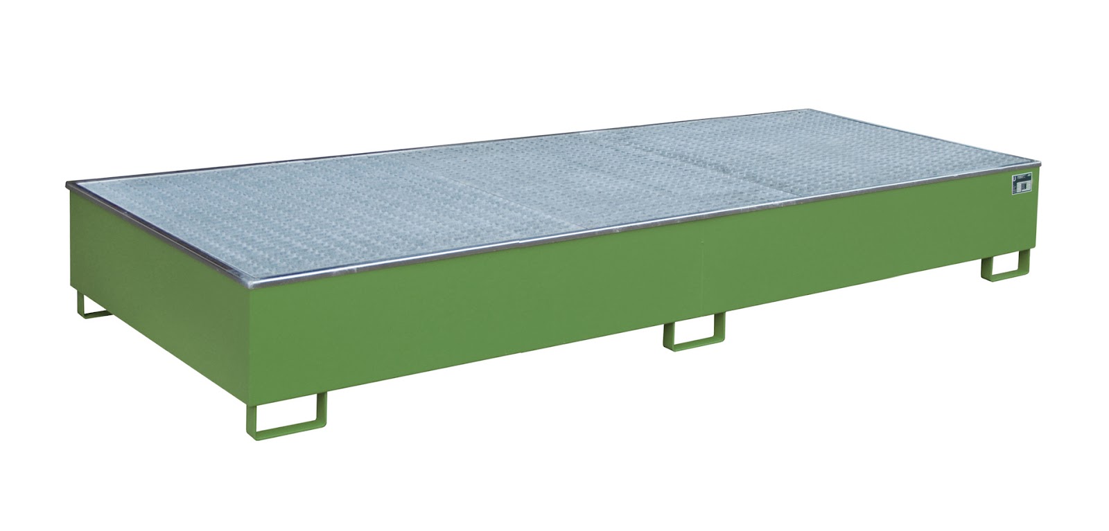 Stellingopvangbak met PE-binnenbak Stellingopvangbak RW-GR 3300-3 PE, gelakt, Resedagroen
