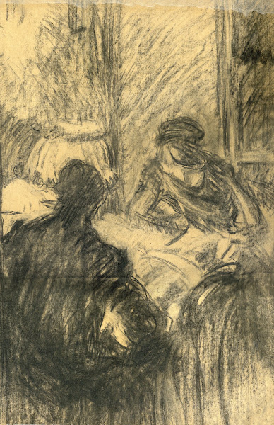 Zittende figuren Schets