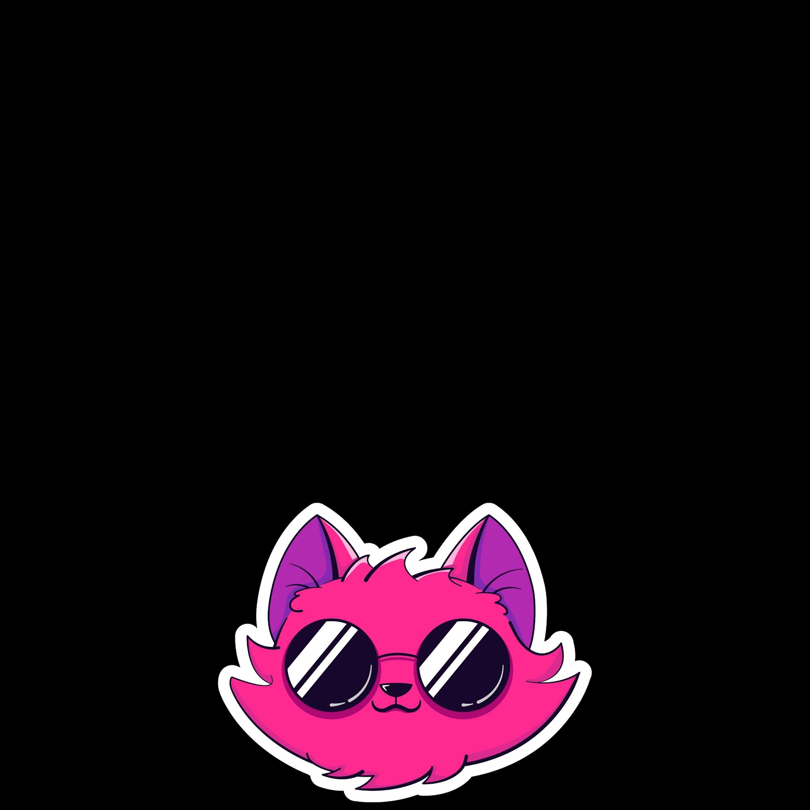 Download Pink Cool Cat Sticker 4K iPhone