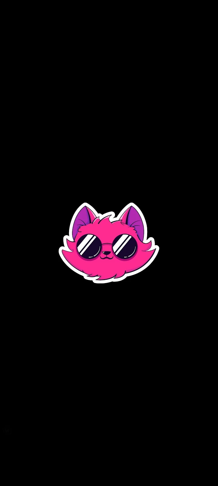 Pink Cool Cat Sticker - Vector Illustration 4K iPhone Wallpaper (2662x5916)