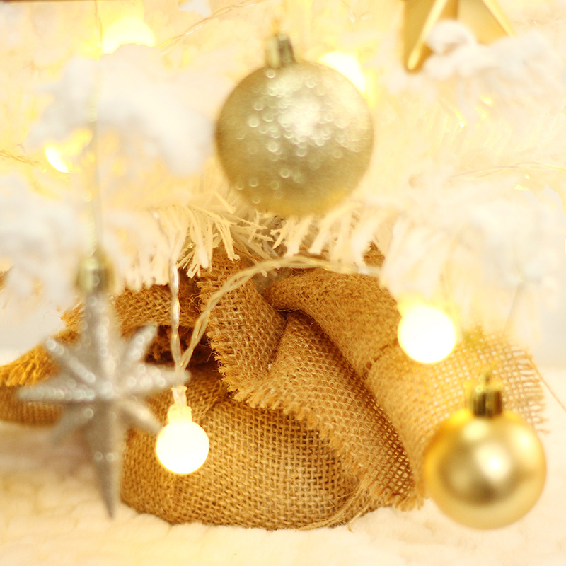 Mini Christmas tree, white, flocked, 45 cm