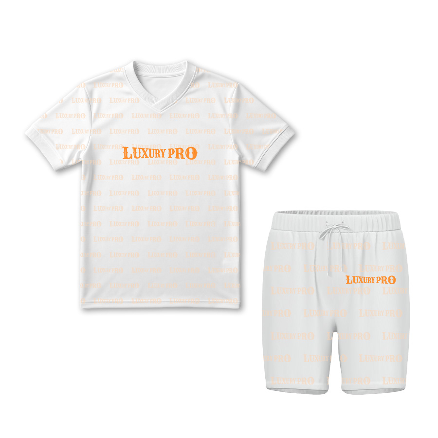 AOP MEG children's folding neck football jersey+MEG children's beach pants