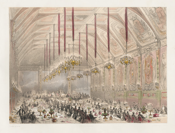 Intérieur de la Salle du Banquent offert au roi 1856