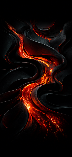 Abstract Molten Magma Dark Carbon Fluid Wallpaper - Free mobile Wallpaper