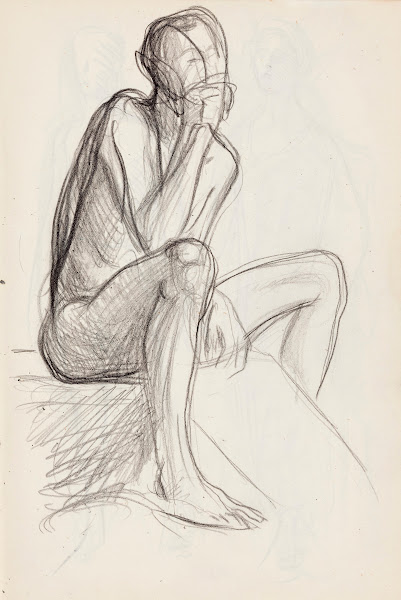 Istuva alaston mies luonnos 1903   1906