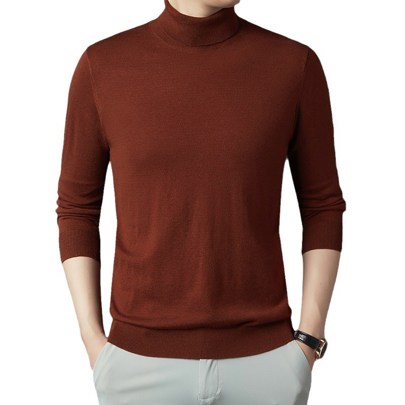 Silk and Virgin Wool Turtleneck Sweater