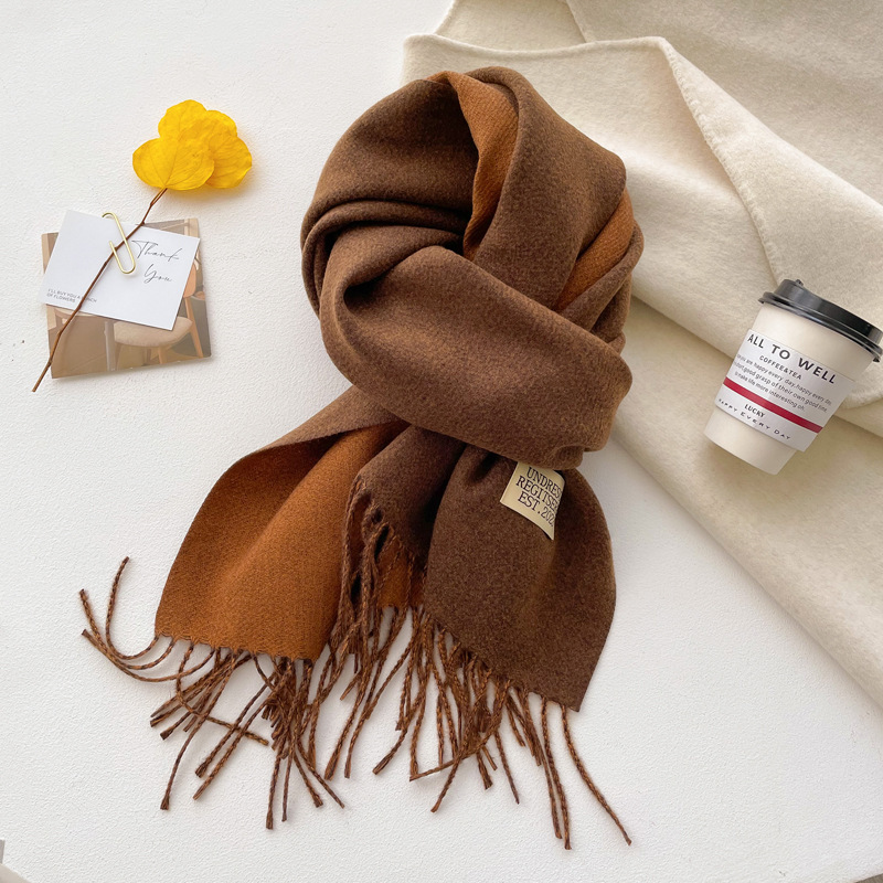Double-sided scarf made of cashmere imitation, 200x65cm