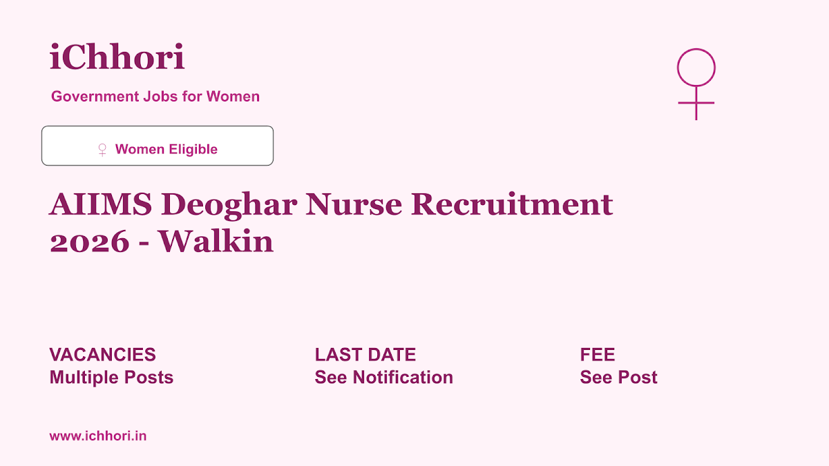 AIIMS Deoghar Nurse Recruitment 2026 - Walkin - iChhori