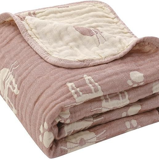 Babydecke aus Baumwolle, 6-lagig, 103 x 103 cm