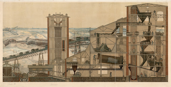 Braunkohlengrube  Brikettfabrikation 1910