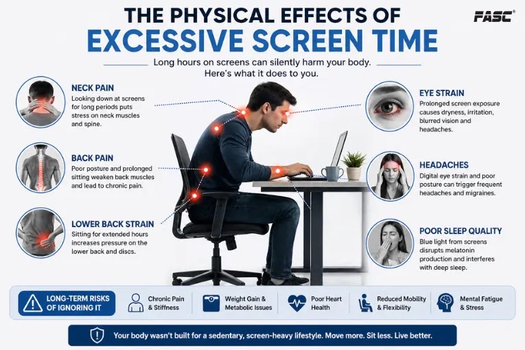 Physical effects of excessive screen time