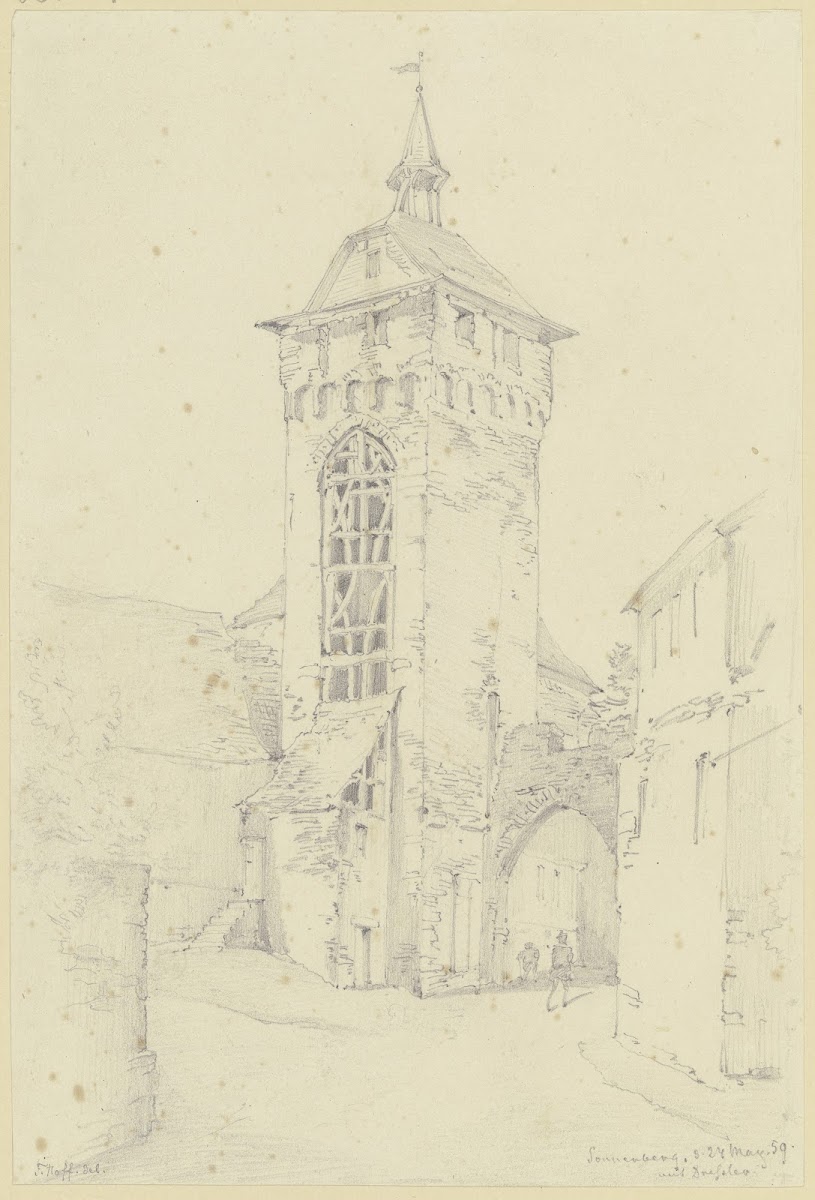 Wehrturm und Wiesbadener Tor in Sonnenberg 1859