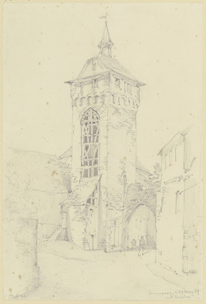 Wehrturm und Wiesbadener Tor in Sonnenberg 1859