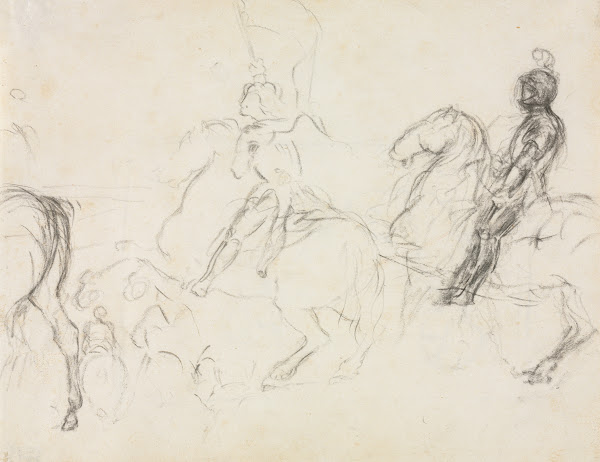 Battle Scene with Armored Figures on Horseback 1856 60
