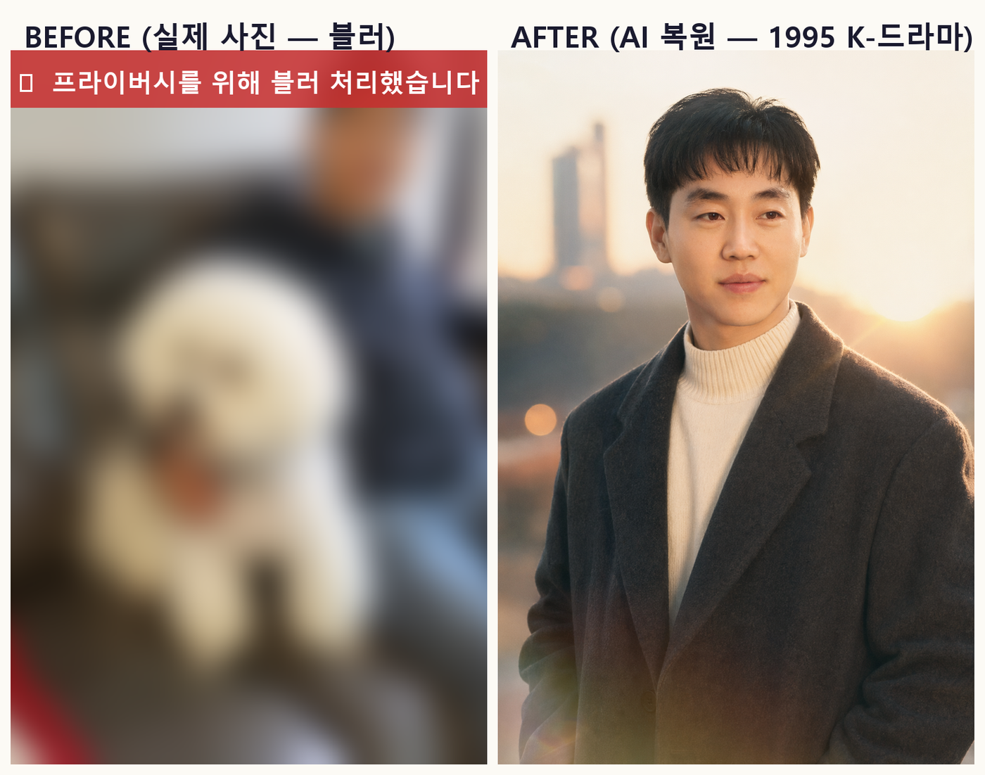 아빠 Before → After (1995 K-드라마 스타일)