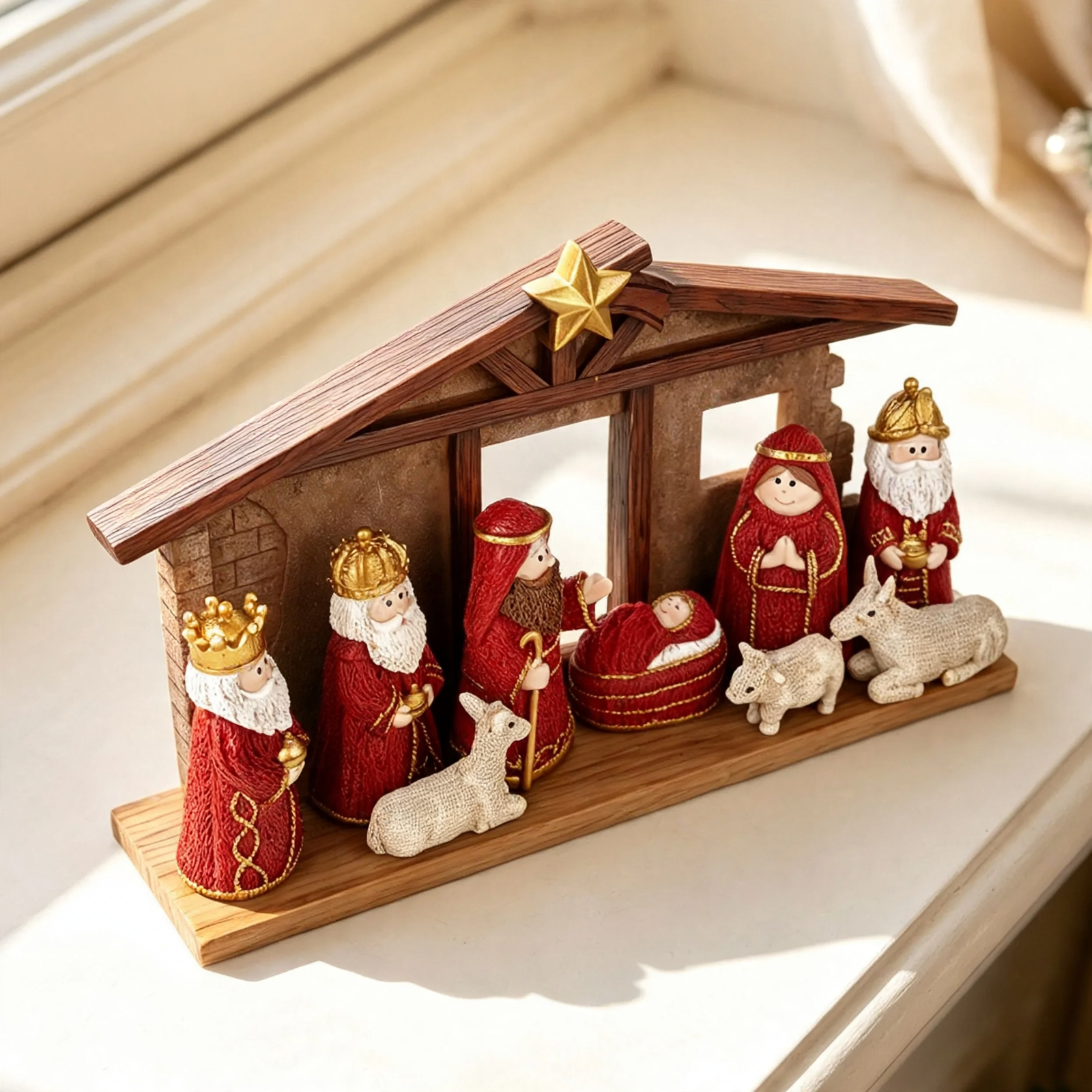 Christmas nativity set made of resin