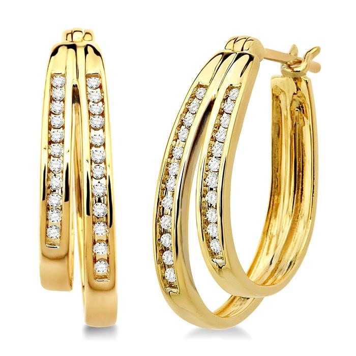 Diamond Hoop Earrings 62616DHTXER