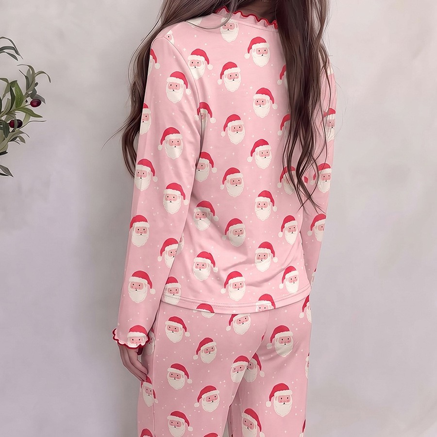 Women's loungewear, long-sleeved, with Santa print