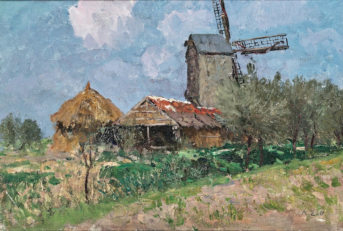 Windmills in Belgium 1910