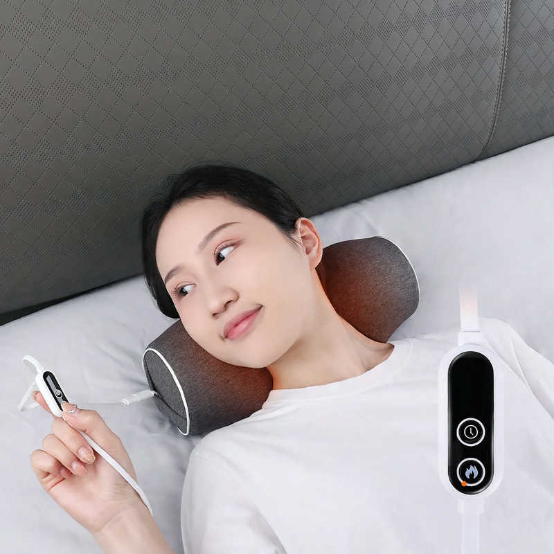 Neck Support Pillow, Memory Foam, with Heat Function