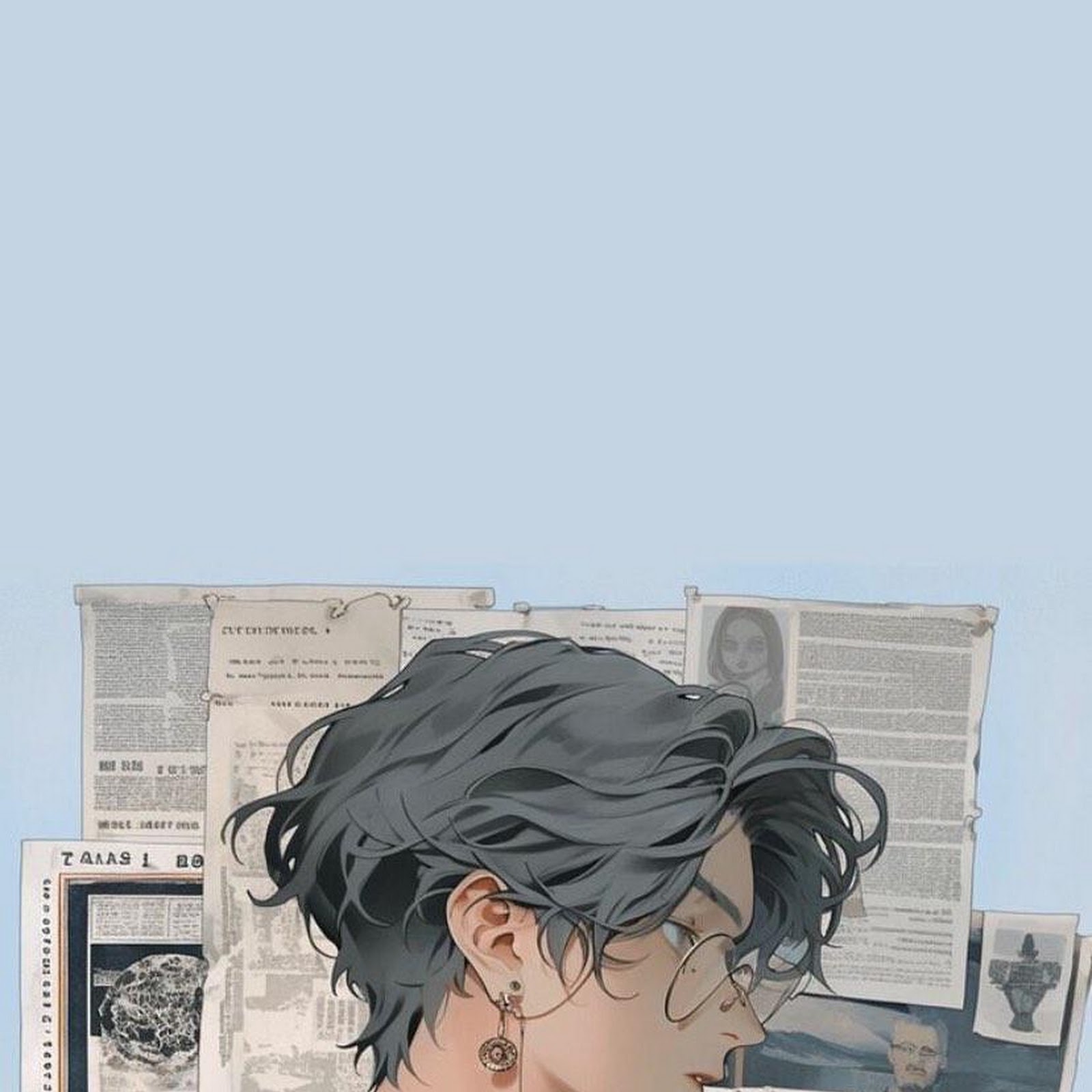 Download Anime Boy with Blue Sweater iPhone