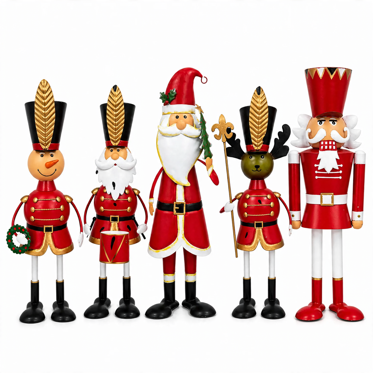 Nutcracker Set made of Metal, 5-piece