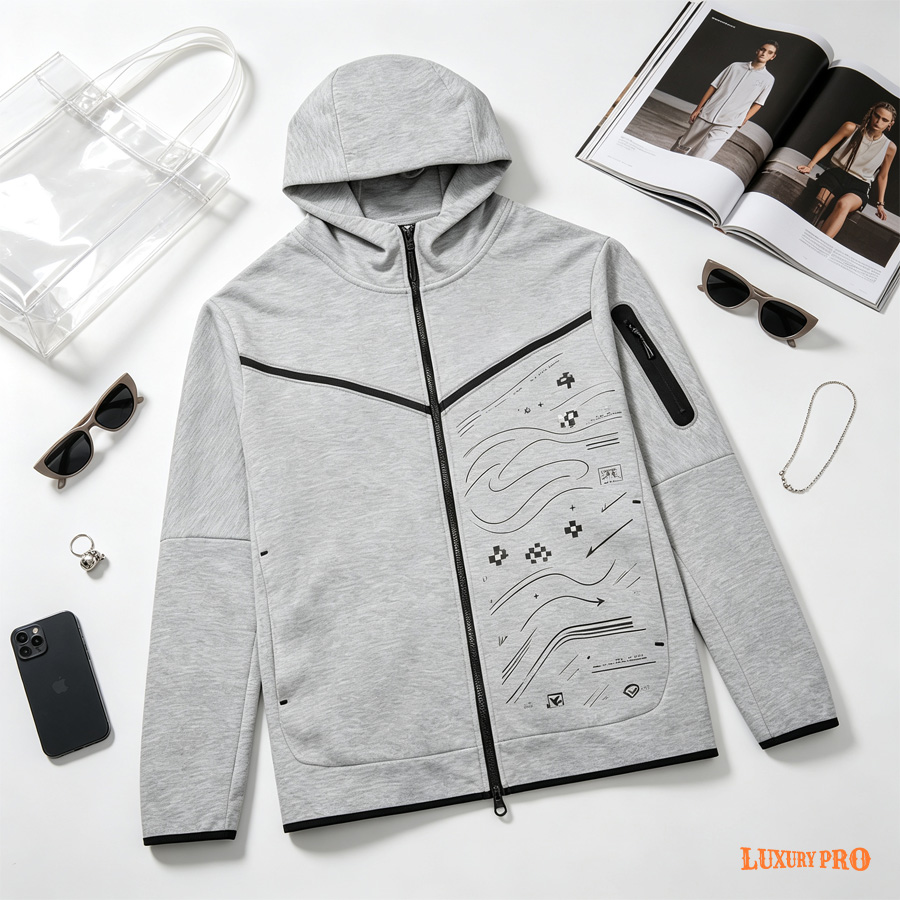 2D Fleece Full-Zip Windproof Hoodie