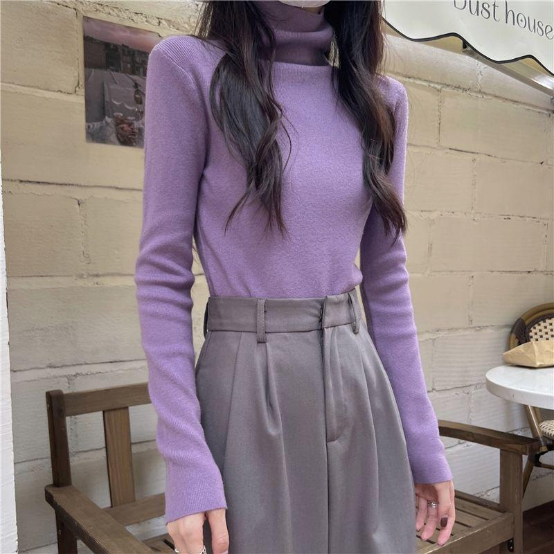 Women's Knit Pullover, Turtleneck, Close Fit