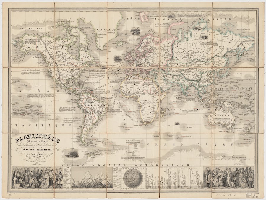 1853_Planisphere : elémentaire et illustré indiquant la description géographique_Vuillemin, A. (Alexandre), 1812-1880