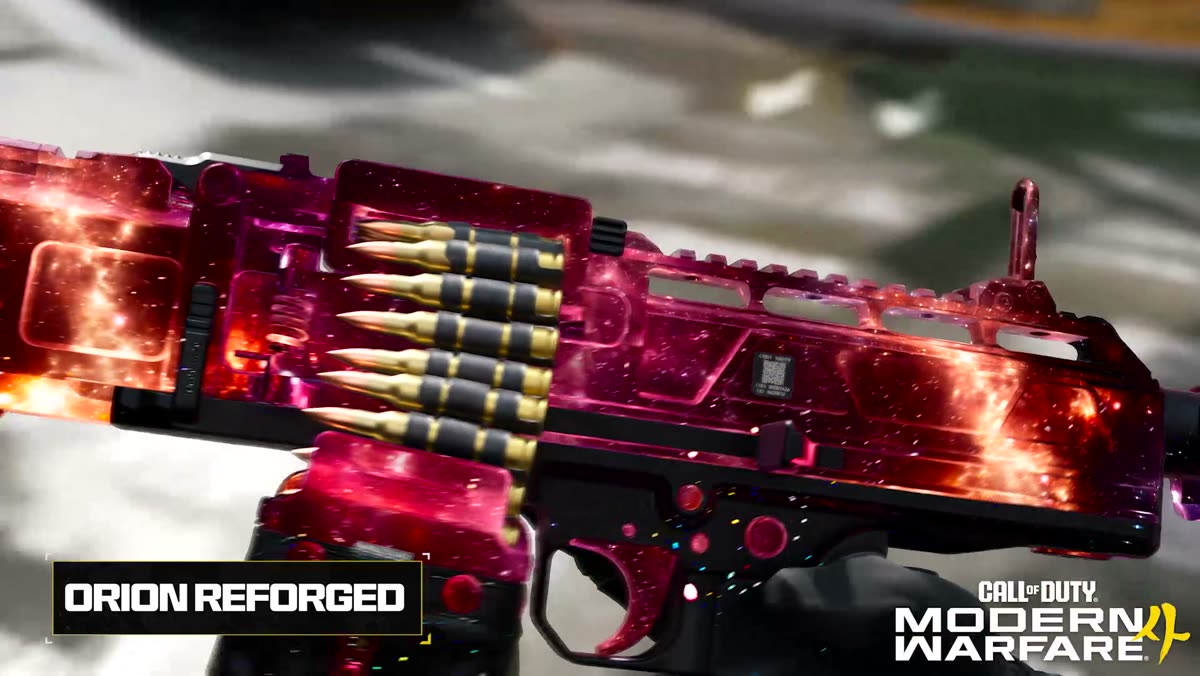 MW4 Orion Reforged multiplayer mastery camo shown on a weapon in Modern Warfare 4