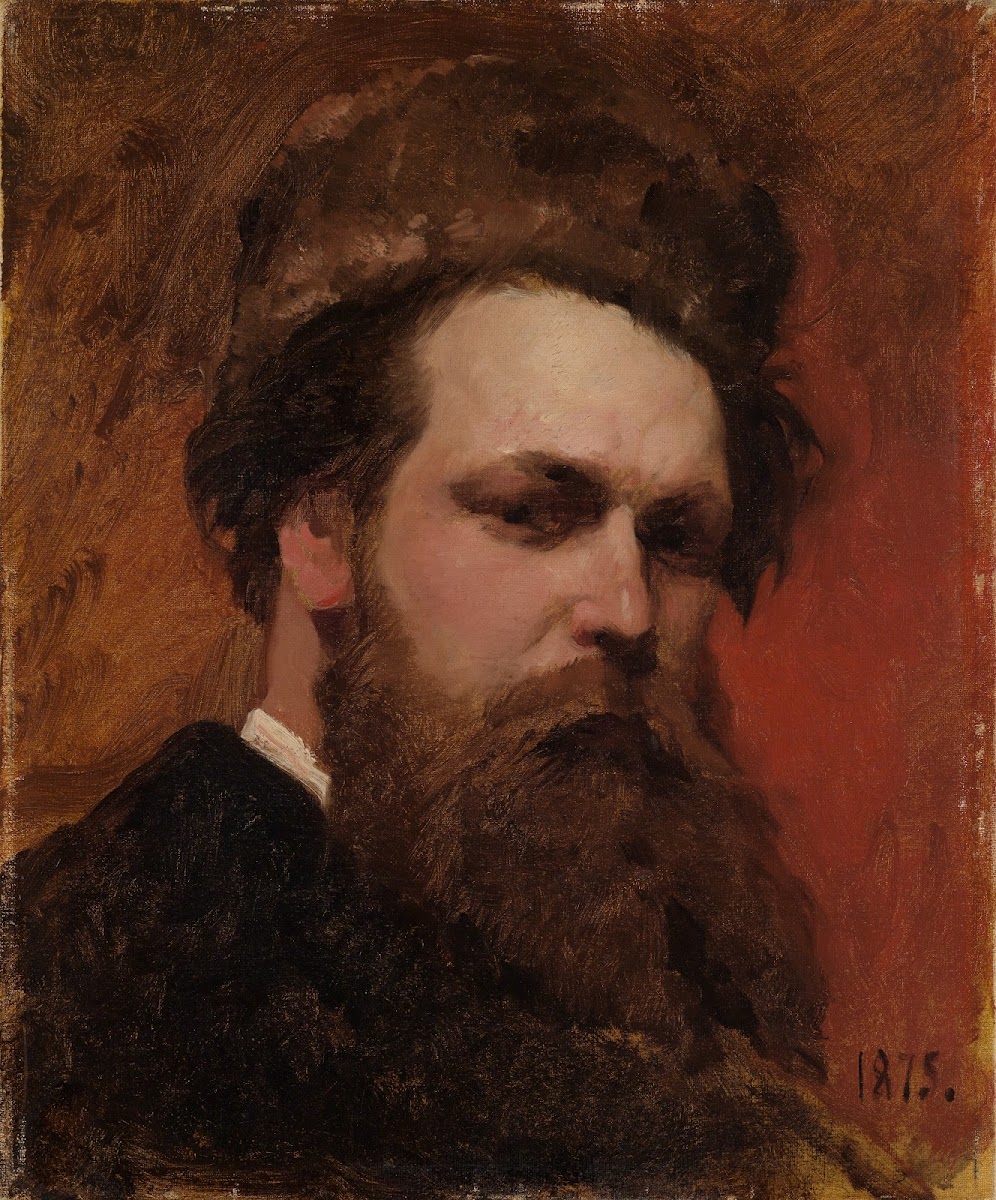 Self portrait with fur hat 1875